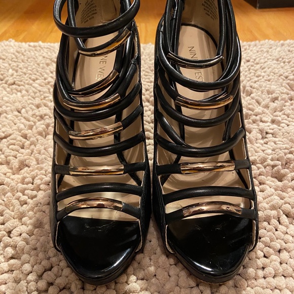 Nine West Shoes - Nine West Black Open Toe Heels